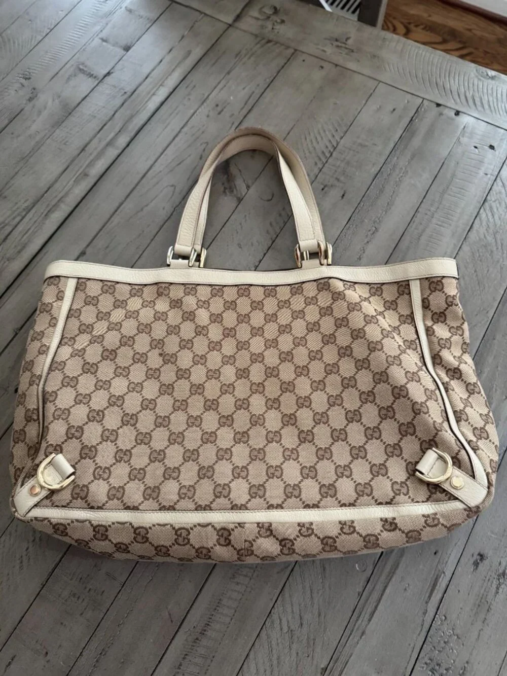 Vintage GUCCI GG Canvas Abbey Large D-Ring Tote Bag